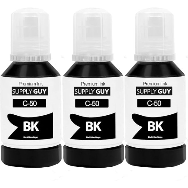 3 x tinte, kas saderīga ar Canon GI-50 PGBK Black priekš Pixma G5050 G6050 G7050 GM2050 GM4040 GM4050 (510 ml)