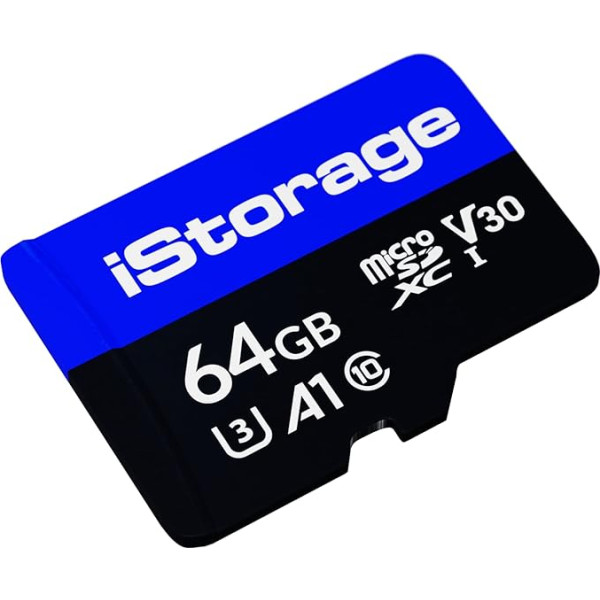 iStorage microSD karte 64 GB, šifrē datus, kas glabājas microSD kartēs, izmantojot datAshur SD USB zibatmiņas disku, saderīgs tikai ar datAshur SD diskiem