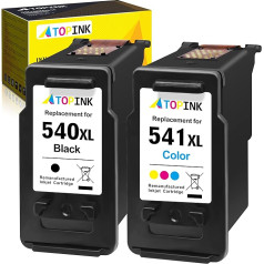 ATOPINK 540 541 Printer Cartridges, 540 541 Multipack XL Compatible with Canon Printer Cartridges 540 541, PG-540XL CL-541XL Compatible with Canon Pixma MG3650S TS5150 MG4250 MG3550 TS5151 MG3650