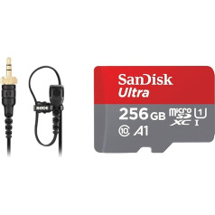 RØDE Lavalier II augstas kvalitātes klēpja mikrofons apraidei un SanDisk Ultra Android microSDXC UHS-I atmiņas karte 256 GB + adapteris