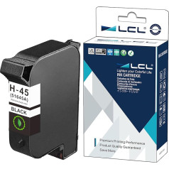 LCL atjaunota tintes kasetne 45 51645AE (1PK melnā krāsā), kas paredzēta HP Deskjet 710c 712c 720c 722c 815c 820cse 820cxi 830c 832c 850c 850c 850cxi 855c 855c 855cxi 855sce