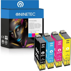 NINETEC NT4-604XXL 4 kasečių rinkinys, suderinamas su Epson 604XL 604 XL | Expression Home XP-2200 3200 3200Series 3205 4200 4200Series 4205 Workforce WF-2910DWF 2930DWF 2930Series 2935DWF 295