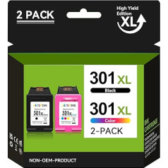 ATOPINK 301XL daudzpakešu printeru kasetnes, kas ir saderīgas ar HP 301 melnās un krāsainās krāsas printeru kasetnēm HP Envy 4500 4504 5530 4502 4507 DeskJet 2540 2050 1510 1050 1000 1010 OfficeJet 2620 46 30 46