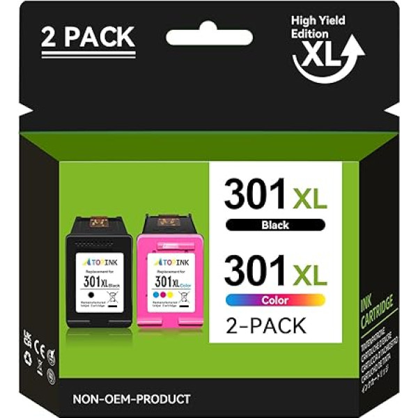 ATOPINK 301XL spausdintuvo kasetės, suderinamos su HP 301 spausdintuvo juodos ir spalvotos spalvos kasetėmis, skirtomis HP Envy 4500 4504 5530 4502 4507 DeskJet 2540 2050 1510 1050 1000 1010 OfficeJet 2620 46 30 46