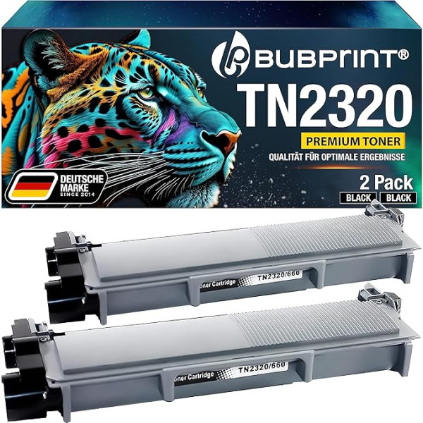 Bubprint 2320 2 Toner kompatibel als Ersatz für Brother TN-2320 TN2320 für MFC-L2700DW MFC-L2700DN HL-L2340DW DCP-L2500D HL-L2300D MFC-L2740DW MFC-L2720DW DCP-L2520DW HL-L2365DW DCP-L2560DW Schwarz