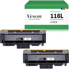 Veson MLT-D116L saderīga tonera kasetne priekš Samsung Xpress SL M2885FW M2825ND M2675FN M2625D M2875FD M2835DW M2676N M2626D M2826ND M2825DW M2676FH (2 Black)