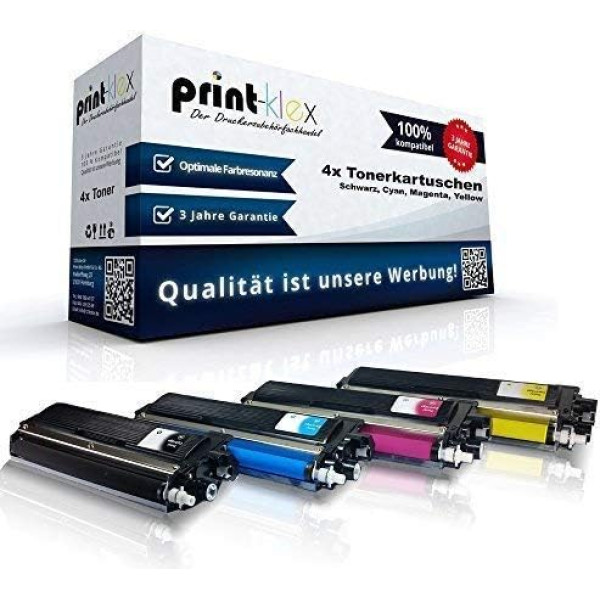 4X Print-Klex Tonerkartuschen kompatibel für Brother DCP-9015 CDW DCP-9020 CDW HL-3140 CW HL-3150 CDN HL-3150 CDW HL-3170 CDW TN241 TN245 Black Cyan Magenta Yellow - Sparset