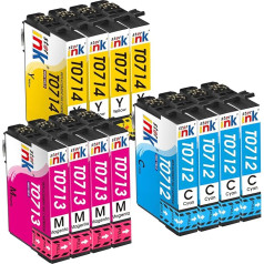 Starink T0712 T0712 T0713 T0714 Printera kasetnes saderīgas ar Epson T0715 Multipack T0712 T0713 T0714 priekš Epson Stylus BX300F SX610FW SX600FW SX515W SX510W SX415 SX410 SX40 5 SX40 SX0 sx218 sx215 sx210