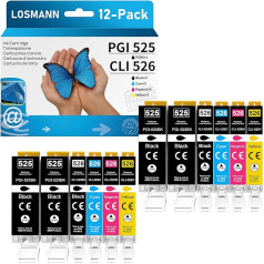 LOSMANN PGI-525 CLI-526 Tintes kasetne saderīga ar Canon 525 526 tintes kasetni priekš Pixma MG5140 MG5350 MG5150 MG5250 IP4850 IP4950 IX6550 MX885 MX715 MG6150 MG622 500 MX8595 MG8150 MG8250