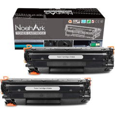 NoahArk suderinamos CF283A 83A tonerio kasetės, skirtos HP Laserjet Pro M201dw M201n M202dw M202n MFP M125a M125nw M125rnw M126a M127fn M127fw M128fn M128fw M225dn M225dn 25dw spausdintuvui (2 juodos spalvos)