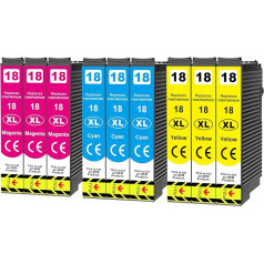 18XL Multipack Multipack printeru kasetnes, kas saderīgas ar Epson 18 XL Expression Home XP-102 XP-202 XP-205 XP-212 XP-212 XP-215 XP-225 XP-302 XP-305 XP-312 XP-315 XP-322 XP-325 XP-402 XP-405 XP-412 XP-412 XP-44 15