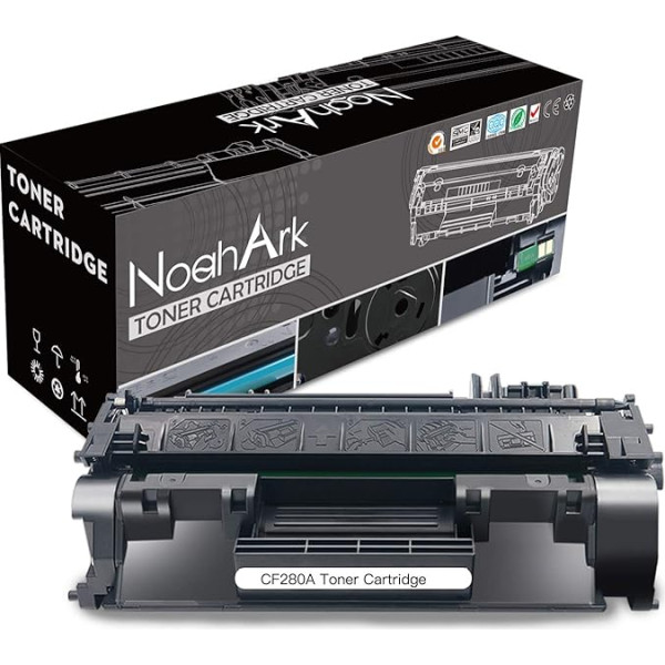 NoahArk saderīga CF280A 80A tonera kasetne, kas paredzēta HP Laserjet Pro 400 M401dn M401dw M401n M401a M401d M401d M401dne MFP M425dn MFP M425dw printerim (1 iepakojums melns)