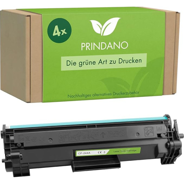 Prindano CF244A 4X juodas toneris, suderinamas su HP 44A, skirtas Laserjet Pro M15w toneriui Laserjet Pro MFP M28w Toneris M28a M15a M15w M17a M17w M29a M29w M30a M30w M31w (juodas, 4 vnt.)