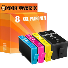 Gorilla-Ink 8 x XXL kasetnes, saderīgas ar HP 934 XL un 935 XL, piemērotas HP OfficeJet 6230 6235 6239 6812 6815 6820 6822 6825 6830 6835