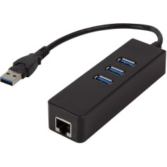 Gigabit ethernet uz usb 3.0 adapteris ar usb 3.0 koncentratoru