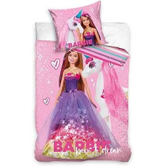 Carbotex Barbie BARB225060 Bērnu grozāmā gultas veļa 135 x 200 cm / 80 x 80 cm