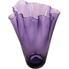 SIGNATURE HOME COLLECTION Glass Vase Mouth-Blown Decorative Vase Flower Vase Glass Purple Lilac 21 x 21 x 30 cm