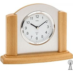 AMS stalinis laikrodis, medinis, sidabrinis, 24 x 30 x 12 cm