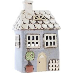 Shudehill Giftware Ceramic Village Pottery Garden Shed Tea Light Holder Home Ornament Candle Holder (Small) Grey