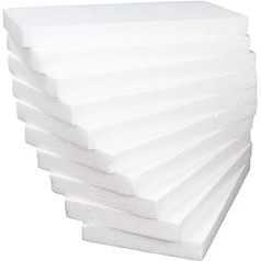 AHUNTTER 10 x White Polystyrene Foam Blocks 30 x 15 x 2.5 cm Rectangular Polystyrene Foam Sculpture Modelling Crafts Crafts Kids Class Floral Arrangement