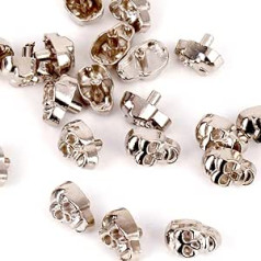 Rubyca Skull Rapid Rivets Spike and Rivets Metal Spots Double Cap for DIY Leather Craft, Sidabras, 500 vnt.
