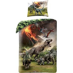 Halantex populārākie zīmoli Jurassic World Jurassic World Jurassic World Jurassic Dinosaur T-Rex segas komplekts 140 x 200 cm 100% kokvilnas gultas veļas komplekts