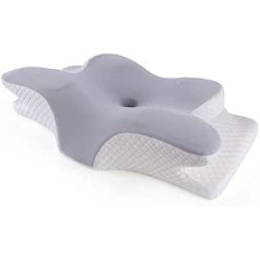 Gohytal Memory Foam spilvens, ortopēdiskais spilvens, ergonomisks kakla atbalsta spilvens optimālam atbalstam, spilvens sāniem, muguras un vēdera gulšņi, spilvens pret krākšanu