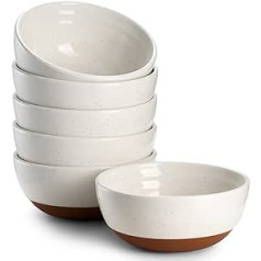 DOWAN Ceramic Bowl Set of 6 – 270 ml Dessert Bowls Set Porcelain for Cereal, Rice, Tapas, Side Dishes – Microwave and Dishwasher Safe – Alabaster White