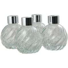 Ougual Set of 4 Glass Room Fragrance Diffuser Bottles Exquisite Essential Oil Container 120ml