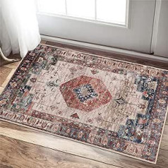 Falflor Runner Rug for Entryway Area Rugs 60x90cm Non Slip Distressed Kitchen Rug Low Pile Runner Carpet Runner