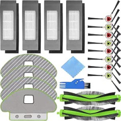 EATBALE rezerves daļu komplekts priekš iRobot Roomba Combo 113 R113840 R111840 robotu putekļu sūcēja piederumi 2 rullīšu birste + 4 filtri + 8 sānu suka + 4 salvetes + 1 tīrīšanas birste + 1 lupatiņa (18 gab.)