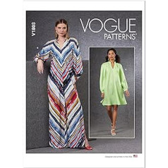 Vogue Patterns V1803ZZ sieviešu ZZ kleita (L-XL-XXL), papīrs