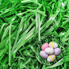 Lieldienu zāles papīrs, Darryy 100 g Easter Grass Green, sasmalcināts papīrs pildījuma materiāls, pildījuma materiāls dāvana, Lieldienu zāles dekoratīvā zāle Lieldienu grozam, Lieldienu ligzda, Lieldienu dāvanu kastīte, dāvanu maisiņš