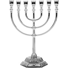 SEWACC Hanukkah Menorah Candle Holder Candle Holder 7 Branches Hanukkah Menorah Main Piece Decorations for Hanukkah Holiday Ceremony Candlelight Dinner 17cm