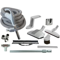 Accessory Set for Central Vacuum Cleaner / Built-In Vacuum Cleaner / Vacuum Cleaner System with Central Vacuum Cleaner Hose, Telescopic Rod and Many Accessories