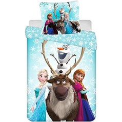 Jerry Fabrics Disney Frozen Snowflakes 03 colių vaikiška patalynė Antklodės užvalkalas 160 x 200 cm ir pagalvės užvalkalas 70 x 80 cm 100 % medvilnė