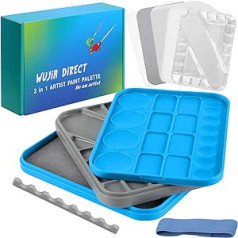 ISWUJIA Wet Palette, Wet Palette for Beginners and Miniature Painters, Model Making Accessories, 50 Hydro Sheets Palette Films, 2 Hydro Foam Sponges, 6 Disposable Blister Bowls for Acrylic Paints Set