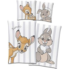 „Disney Bambi Klopfer“ patalynė 135 x 200 cm 80 x 80 cm pagalvės užvalkalas [Reversable Motif 2 Designs] 100 % medvilnė, patikrinta dėl kenksmingų medžiagų Oeko-Tex vokiško dydžio, 200 x 135 cm