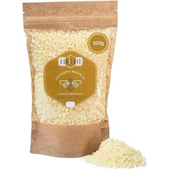 100 % Reine Bienenwachs Pastillen 500 g – Lebensmittelechtes Kerzenwachs – Geeignet zum Seife Machen – Ohne Zusatzstoffe – von Danilovo [W]