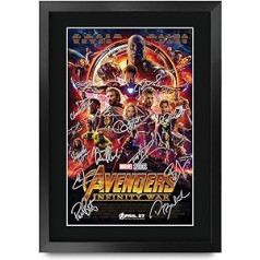 HWC Trading Avengers Infinity War A3, ierāmēts, parakstīts, drukāts autogrāfs Attēlu drukāšanas fotoattēla displejs dāvana Robertam Daunijam jaunākajam Krisam Evansam Krisam Hemsvortam filmu faniem