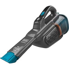 Black + Decker Lithium Dustbuster BHHV320B ar ciklisku darbību - 12V, 25AW, bezvadu rokas putekļsūcējs ar izvelkamu spraugas sprauslu un uzlādes staciju - bezmaisa, bezvadu putekļsūcējs - Titāns / Blau