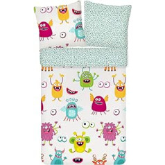 ESPiCO gultas piederumi Moderni gultas piederumi Monster Monster Creatures Aliens Cotton Renforcé Izmērs: 135 cm x 200 cm