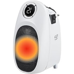 ADLER EUROPE Mini Electric Heater Ceramic Portable Energy Saving 1500W Temperature Control Timer