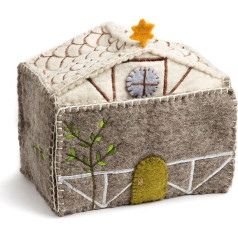 Én Gry & Sif Nativity Play Stable Storage for Nativity Figures Made of Felt Handmade Fair Trade Nursery Decoration Special Nativity Scene