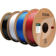 eSUN PLA filaments 1,75 mm, ePLA ātrgaitas 3D printera filaments, izmēra precizitāte +/- 0,03 mm, 1 kg uz spolīti, 4 spoles, 3D drukāšanas ātrgaitas filaments, uguns sarkans + zils + auksti balts + melns