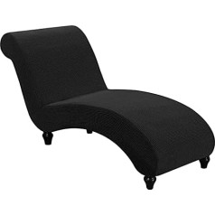 YSLLIOM Chaise Lounge Slipcovers, atpūtas krēsla pārklājums, atpūtas atpūtas krēsls, luksusa krēslu pārklāji, pārklājums, stiepšanās, neslīdošs, mazgājams mašīnā (melns)