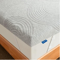 Newentor® matrača virskārta 180 x 200 cm Gel Box Spring Bed, matrača virskārta 180 x 200 cm dīvāns Gēla putas, matrača virskārta 180 x 200 H2/H3 pārklājs Aukstās putas 7 cm augstums Pelēks