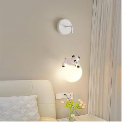 Amoyeric Wall Lamp for Children's Room, Wired, 3D Print, Moon Ball, Bedroom, Cute Cartoon Animals, Rabbit, Panda, Bear, Bedside Lamp, Nordic Dimmable