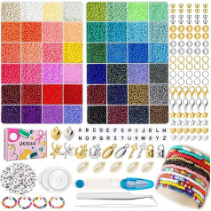 UOONY Pack of 16000 3 mm Beads for Bracelets, DIY Beads for Threading with Letter Beads for Gift Idea Bracelets, Beads for Threading Set for Children, Christmas, Holidays, Birthdays, Rewards