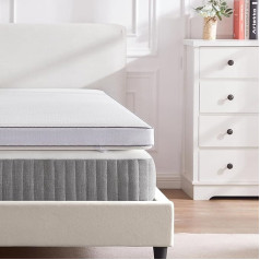 SHINERA Gel putu matracis 90 x 200 cm - 7 cm augstuma matrača virskārta Memory Foam - H2 H3 Box Spring gultas Gel Topper cietība vidēji cieta matrača virskārta Matrača aizsarglīdzeklis noņemams un ZIP